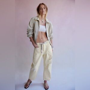 We The Free Cream Ankle & Cropped Jeans